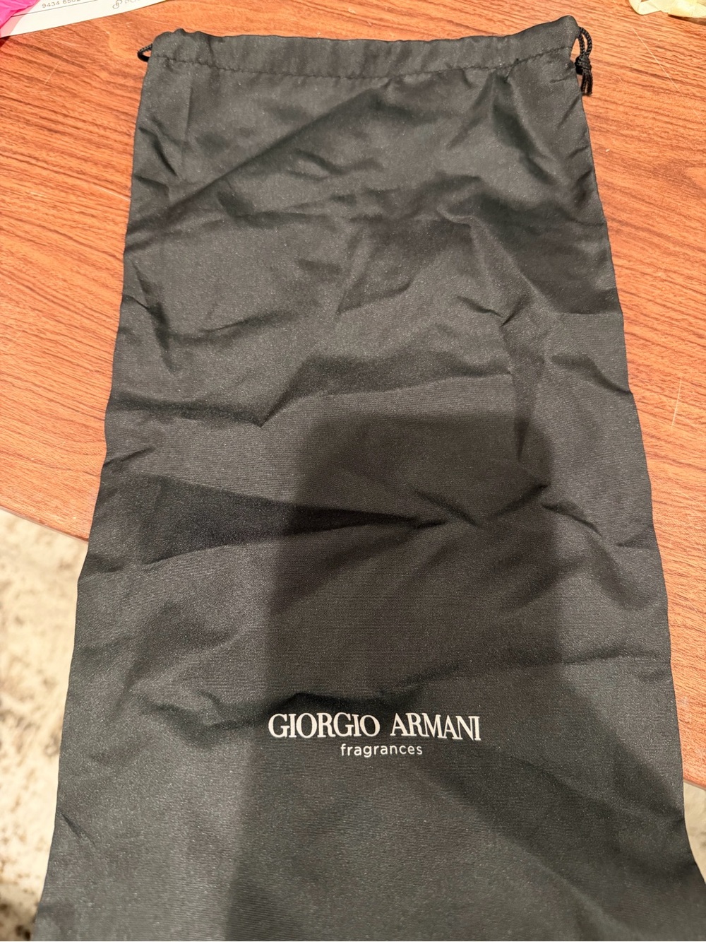 Giorgio Armani Black Drawstring Fragrance Pouch